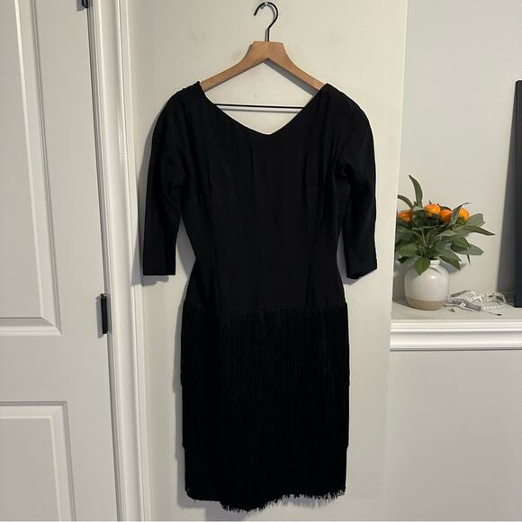Vintage Black 1940s Handmade Flapper Frill Mini Dress XS - Picture 10 of 10